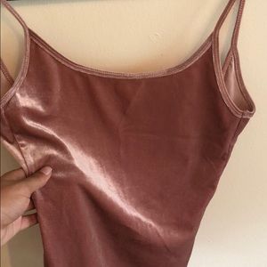 Zara Pink Velvet Bodysuit
